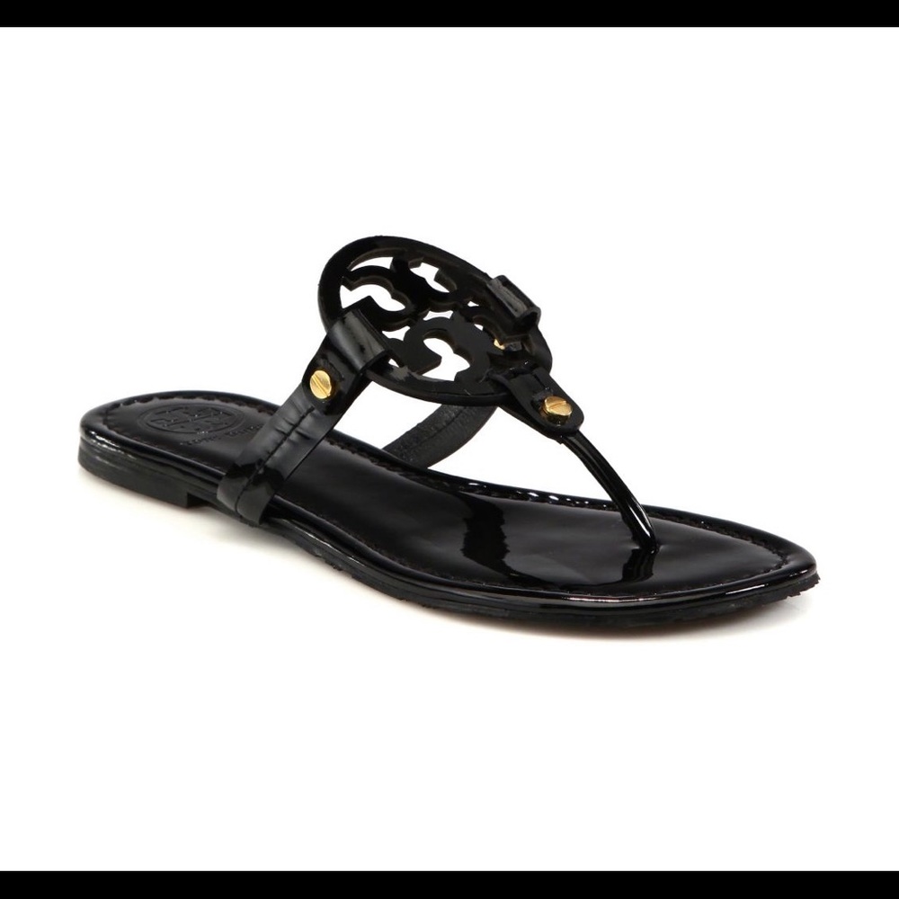Tory Burch Miller Patent Leather Thong Sandals